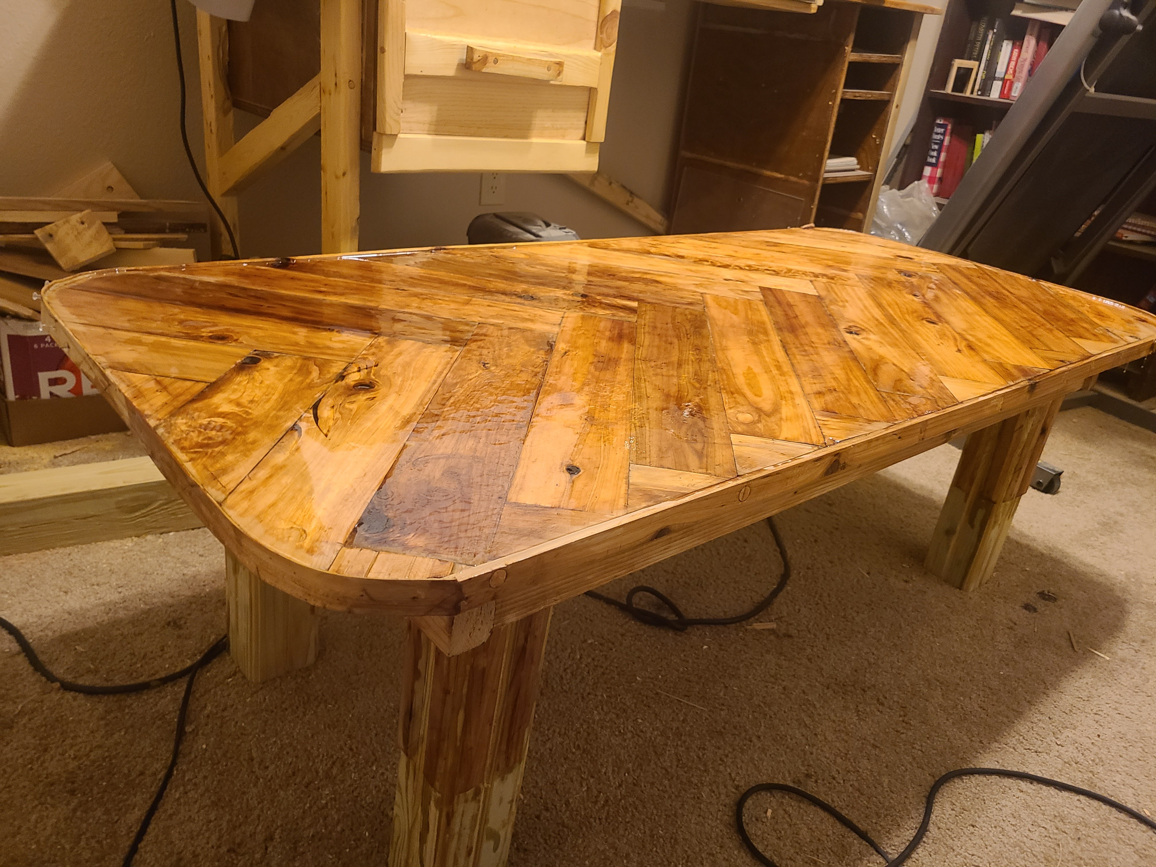 Herringbone Pattern Coffee Table